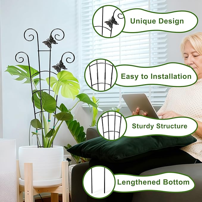 COOMIN 30'' Monstera Plant Support Outdoor, Metal Expandable Plant Supports - Image 3