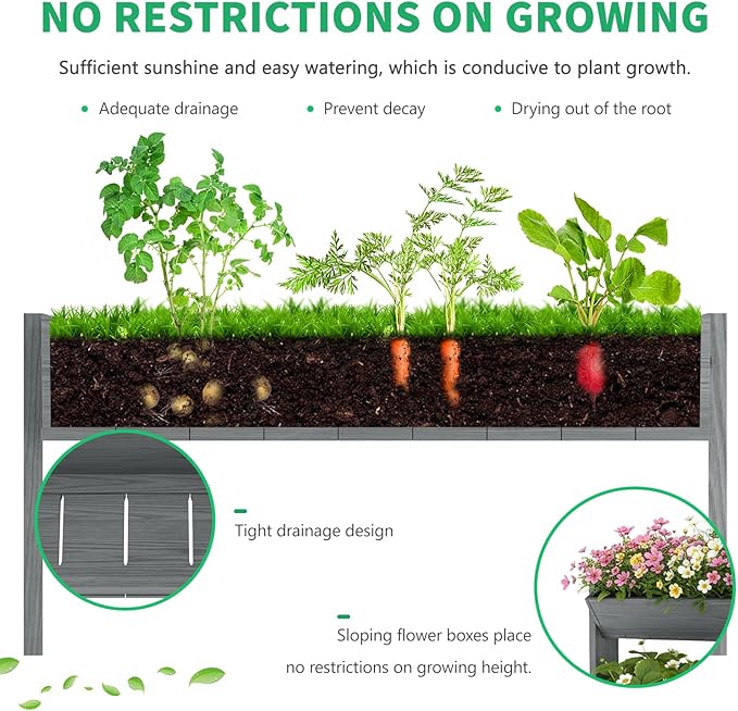 DoCred Vertical Wooden Raised Garden Bed, 4 Tier Upgraded Garden Planters - Image 3