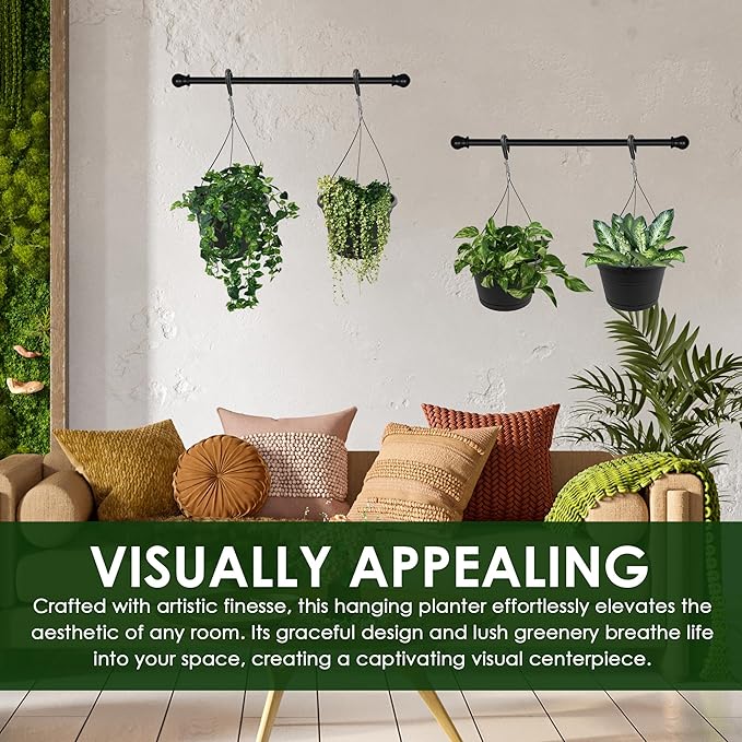 10in Euro Hanging Planters for Indoor Plants 2 Pieces 10inch Hanging Planter - Image 5