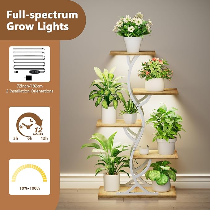 Plant Stand Indoor with Grow Lights - Image 4
