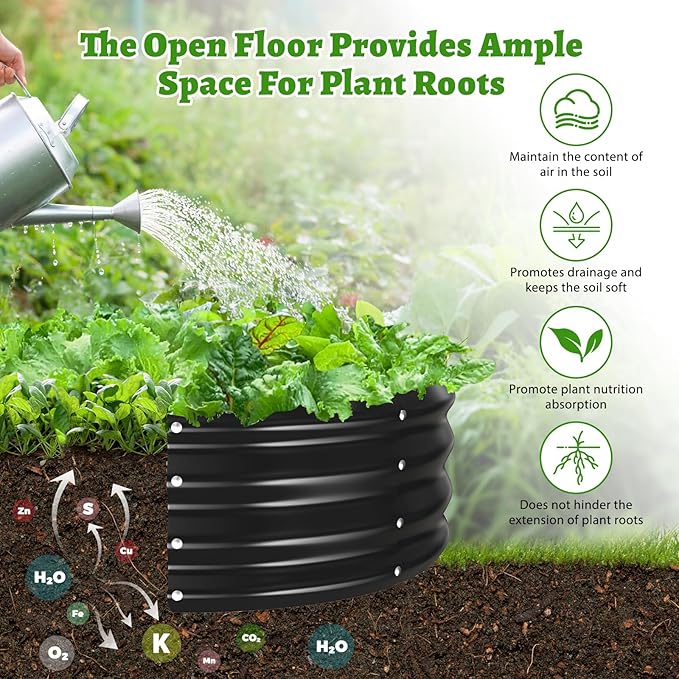 Oval Galvanized Planter Box, Metal Raised Garden Bed - Image 2
