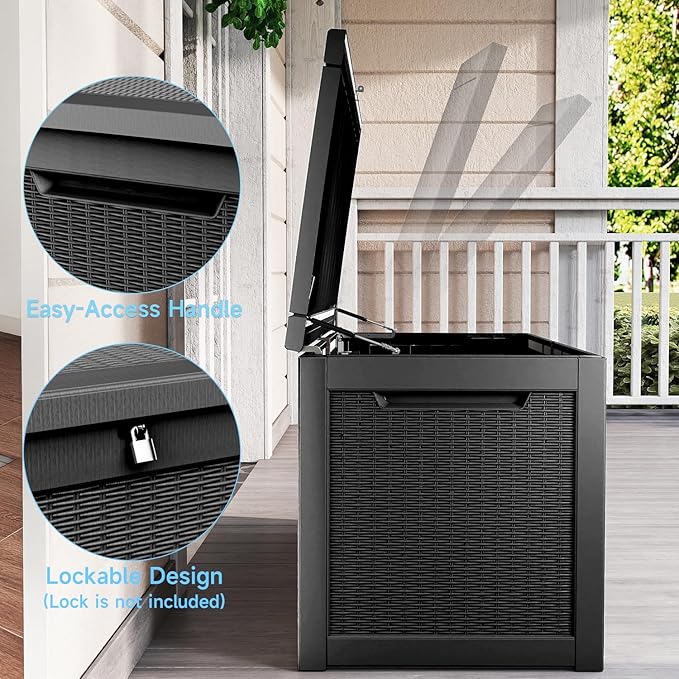 310 Gallon Lockable Outdoor Storage Box – Waterproof Resin Deck Box - Image 6