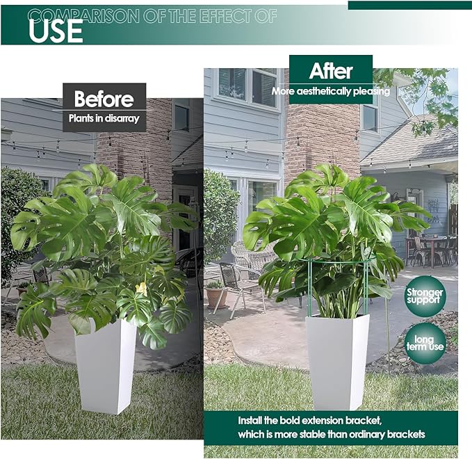 12 Pack 24 inch Plant Support Stakes, Half-Round Metal Garden Flower Stakes - Image 5