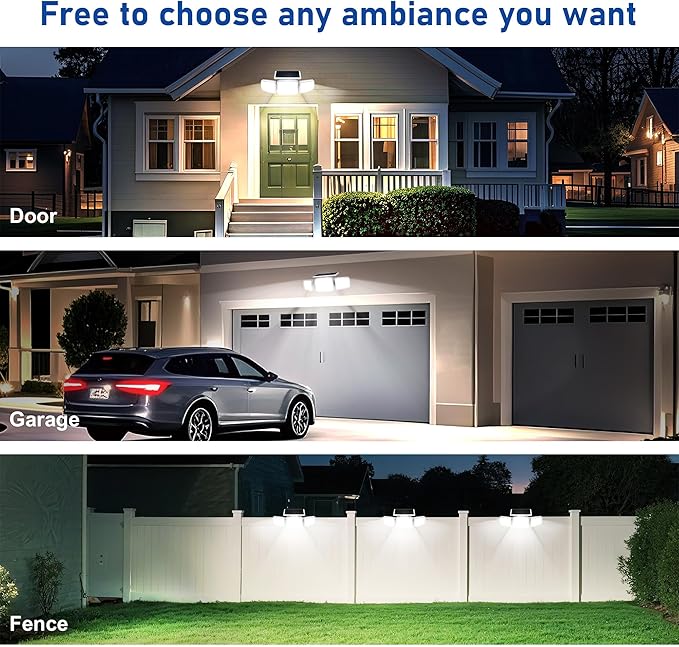 White Solar Security Light Outdoor Super Bright LED, Motion Sensor Flood Light - Image 4
