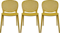 2xhome Set of 3 Patio Dining Chairs | Modern Stackable Outdoor Pool Side Chair by 2xhome
