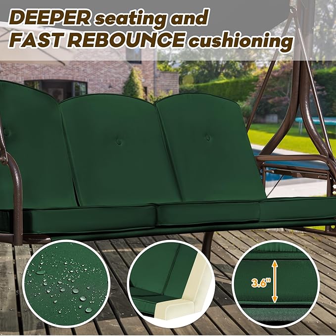 3 in 1 Patio Swing with Adjustable Canopy - Image 7