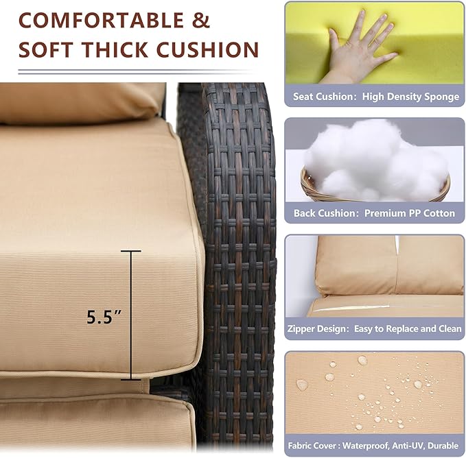 ATR ART TO REAL Outdoor Recliner, Outdoor Wicker Recliner Chair - Image 5