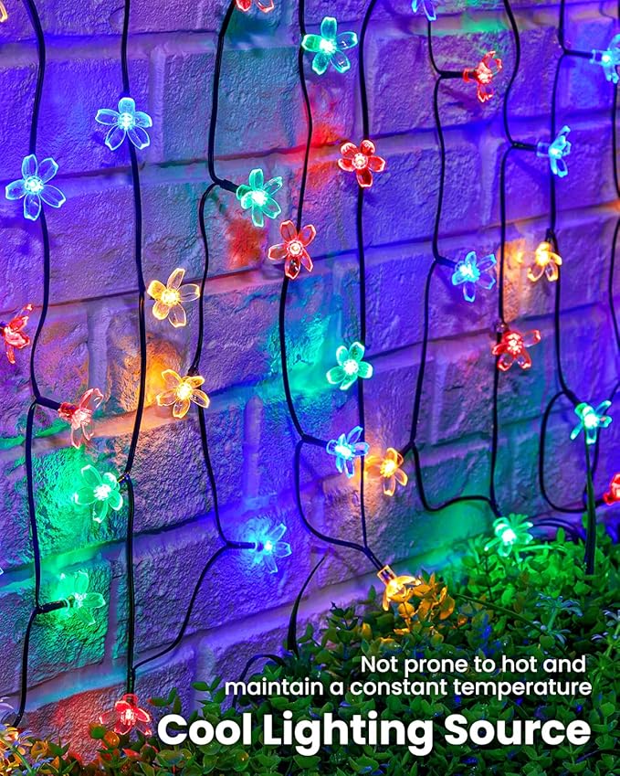 Brightown 60 LED Flower Solar String Lights Outdoor Waterproof Fairy Lights - Image 6
