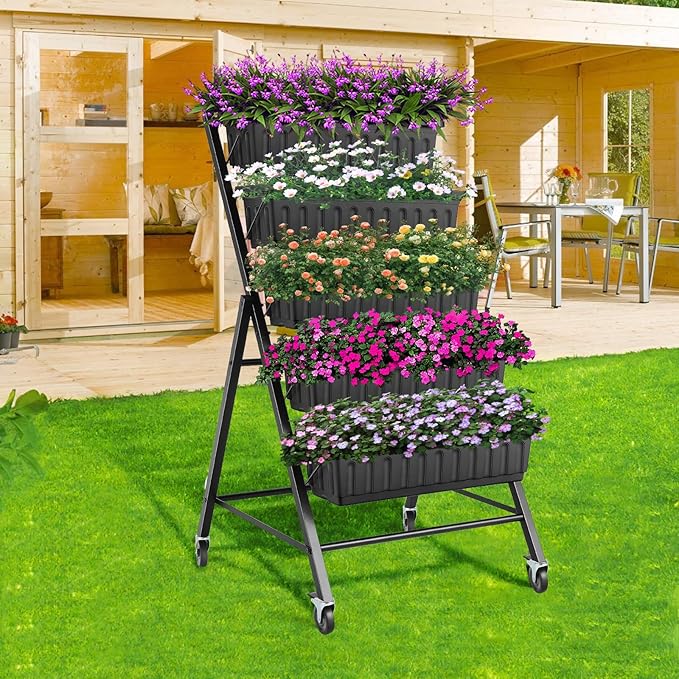 Suyncll Vertical Raised Garden Bed Planter Box, 5 Tiers Vertical Garden Planter - Image 8