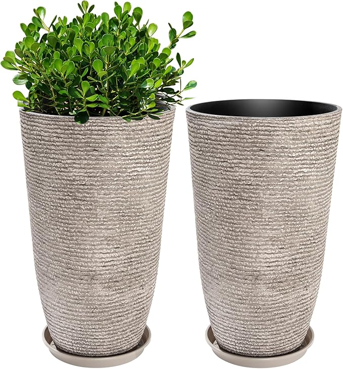 QCQHDU Set of 2 Oversized 9 Gallon Round Planters by QCQHDU