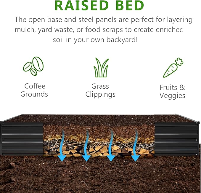 2PCS 7x3x1ft Galvanized Raised Garden Bed Kit, Metal Planter Box - Image 3