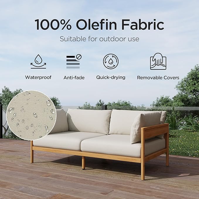 Acanva Modern Outdoor Patio Furniture Set, All-Weather Aluminium Conversation - Image 8