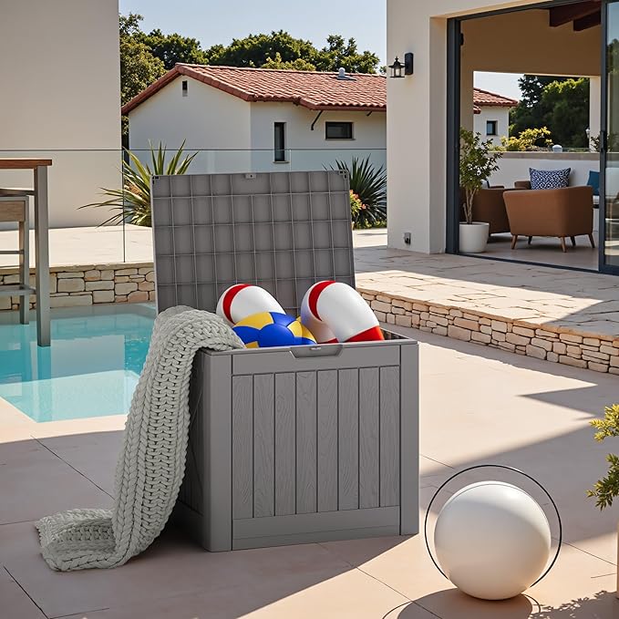 JUMMICO 42 Gallon Deck Box Waterproof, Resin Outdoor Storage Box - Image 7