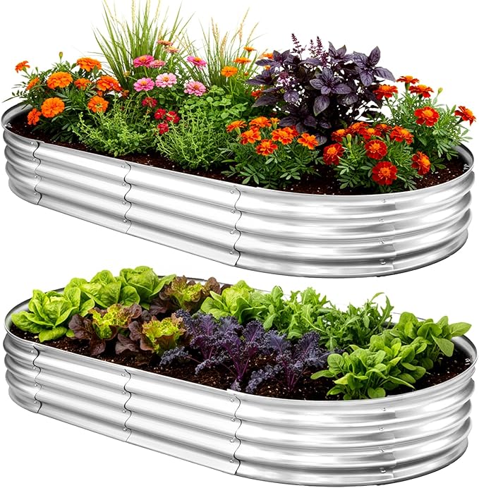 TATAANTY Galvanized Raised Garden Bed Kit, Rust-Resistant Planter Garden Boxes by TATAANTY