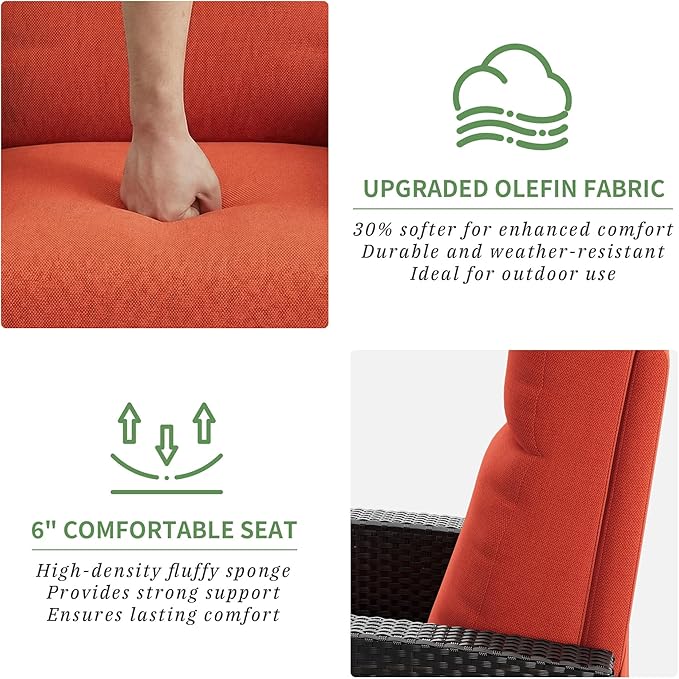 IDEALHOUSE Wicker Outdoor Recliner Reclining Patio Chairs - Image 9