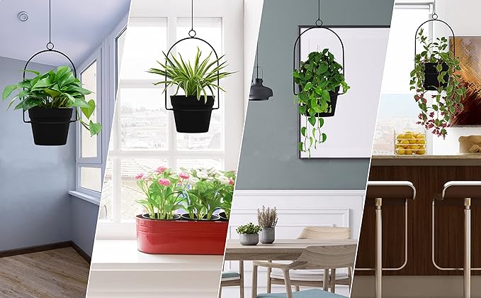 Gardzen 3 Packs Hanging Pots for Plants Outdoor & Indoor, Pot Hangers for Plant - Image 6