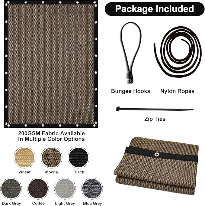 Artpuch 90% Sun Shade Cloth, 3 x 8 FT Pergola Shade Cover Canopy - Image 7