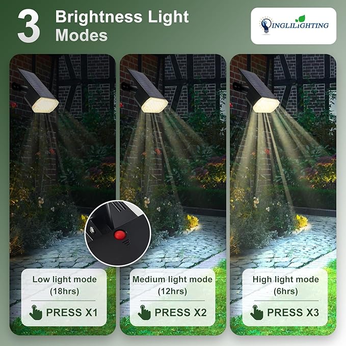 DINGLILIGHTING Solar Lights Outdoor Waterproof: IP65 Led Spot Light Decorations - Image 4