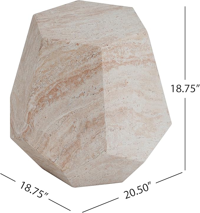 Christopher Knight Home Jayme 18.75" Indoor Outdoor Hexagonal Accent Side Table - Image 2
