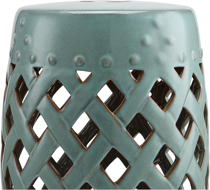 Outsunny 13" x 18" Ceramic Garden Stool - Image 9