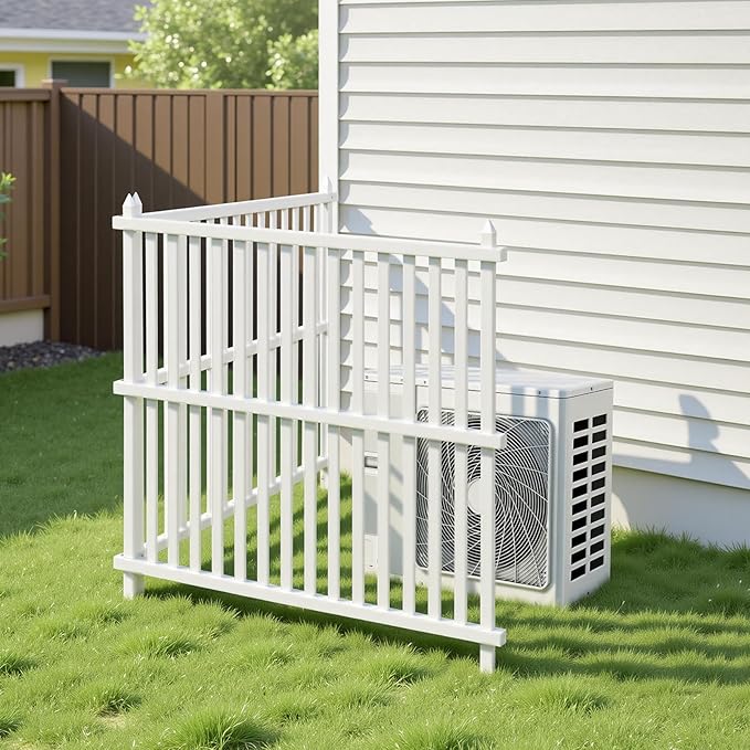 VEVOR 48" W x 48" H Vinyl Fence Panels, Air Conditioner Fence, Outdoor Privacy - Image 8