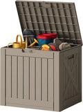 JUMMICO 42 Gallon Deck Box Waterproof, Resin Outdoor Storage Box by JUMMICO
