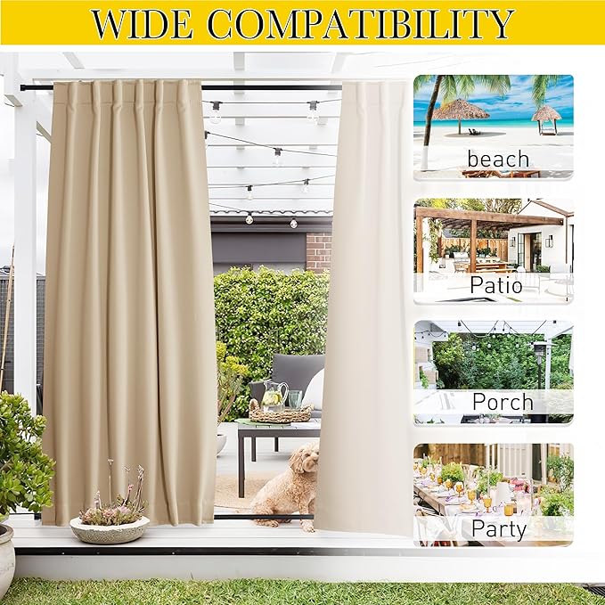 NICETOWN 2 Panels Outdoor Curtains - Image 8