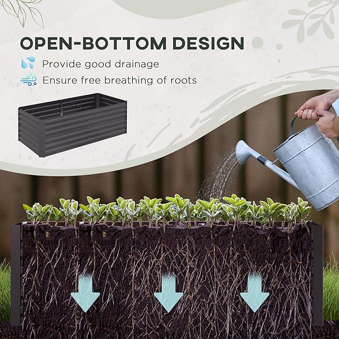 Outsunny Galvanized Raised Garden Bed Kit - Image 3