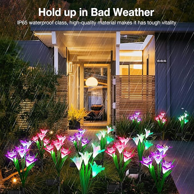 KOOPER Outdoor Solar Lights, 4 Pack Solar Garden Light - Image 3