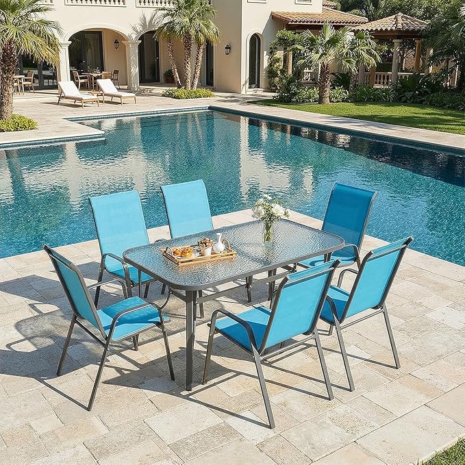 MAMIZO Patio Dining Chairs, Stackable All Weather Teslin Chair, Heavy Duty - Image 9
