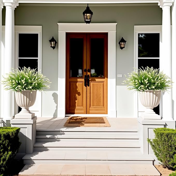 Artificial Faux Plants Flowers for Outdoor Decorations, Fake Monkey Grass for - Image 3