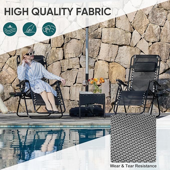 NEWBULIG Zero Gravity Chair Set of 4, Lounge Chair Folding Portable Adjustable - Image 4