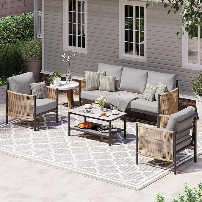 Aluminum Outdoor Patio Furniture Set by Oasbira