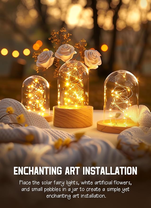 Minetom Solar String Lights for Outside, 33Ft 100 LED Outdoor Solar Fairy Lights - Image 9