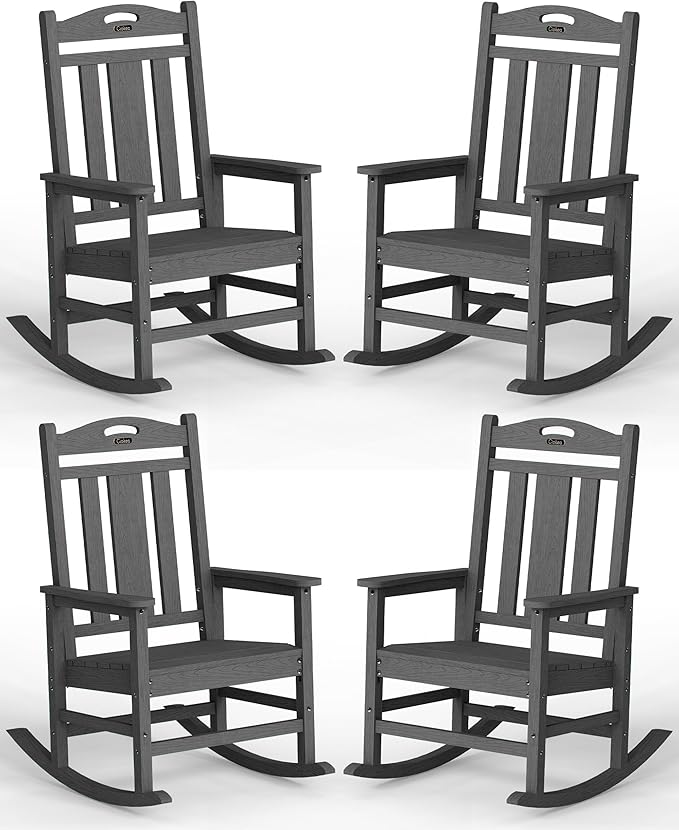 Ciokea Oversized Outdoor Rocking Chairs Set of 4, 380lbs Heavy-Duty Large Patio by CIOKEA