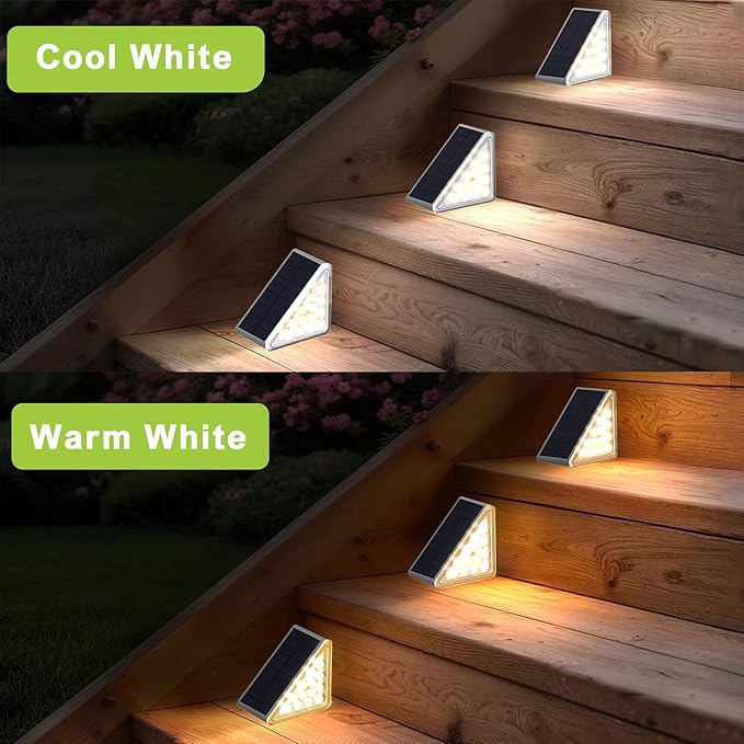 DAMINY Solar Step Light for Outside, 2 Lighting Modes, Stair Light Outdoor - Image 3