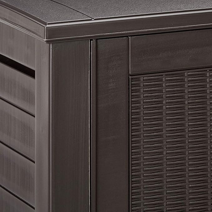 Rubbermaid Decorative Outdoor Storage Cabinet Weather Resistant Dark Brown - Image 6