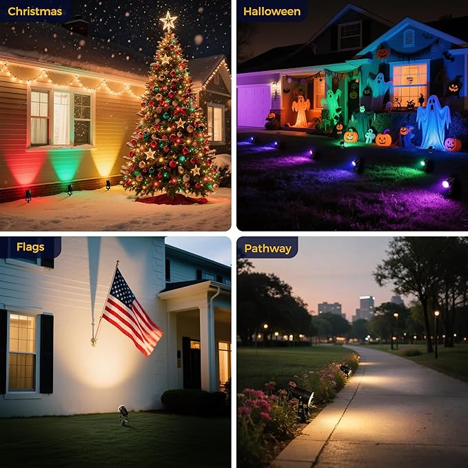 L LOHAS LED RGB Dusk to Dawn Low Voltage Landscape Lighting, IP65 Outdoor - Image 6
