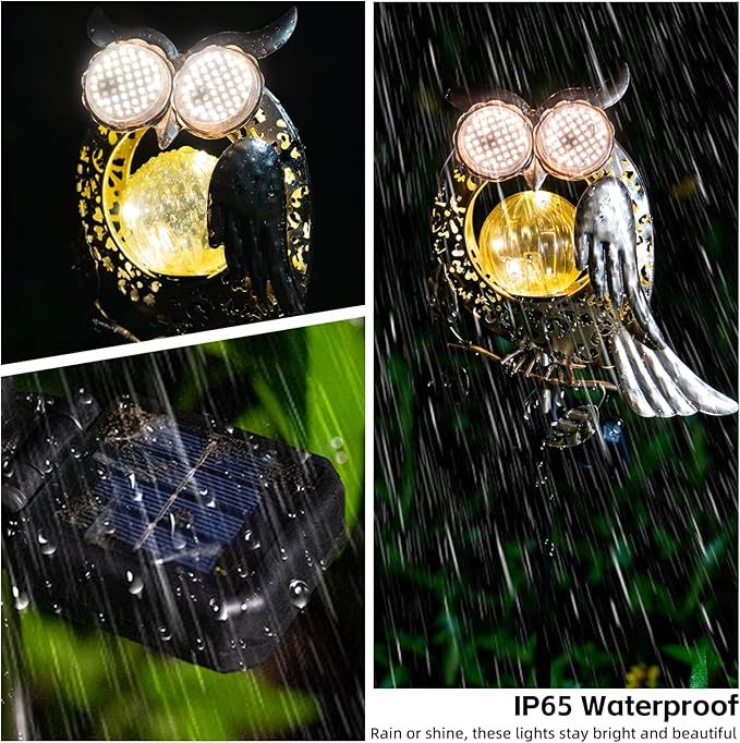 Solar Lights Outdoor Decor, Solar Owl Yard Decorations Outdoor, Garden - Image 4