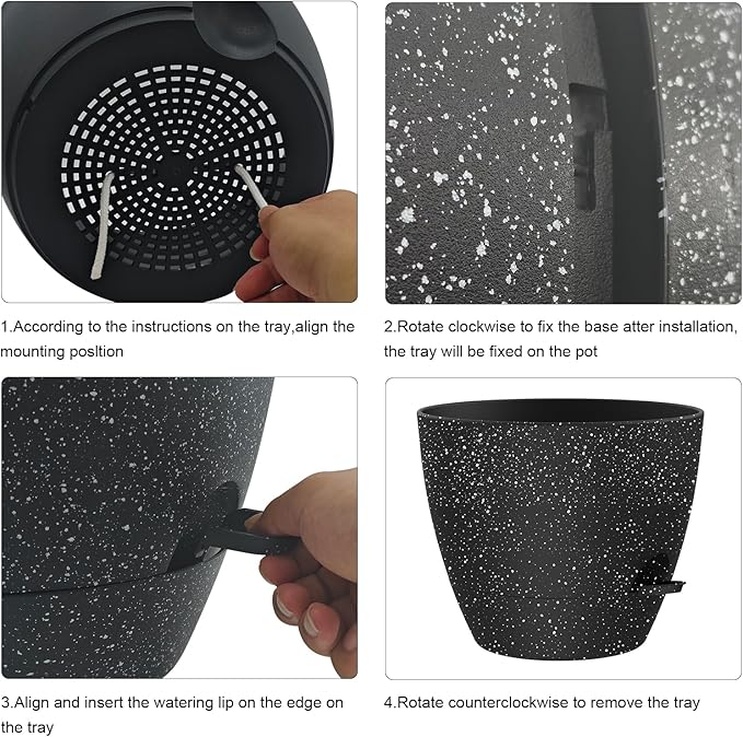 12 Inch Large Self Watering Pots, Flower Pots - Image 4