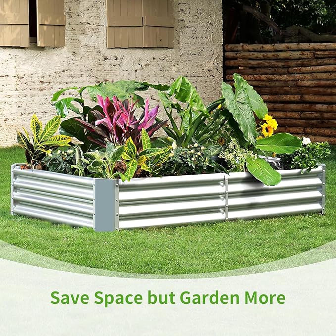Land Guard 3 Pack 6×3×1ft Galvanized Metal Raised Garden Bed, Metal Planter Kit - Image 7