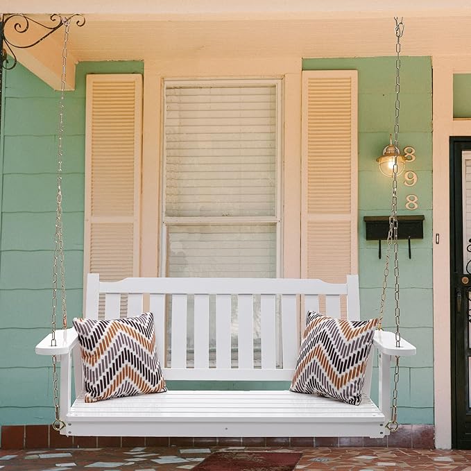 Anraja Wooden Porch Swing 2-Seater, Bench Swing - Image 7