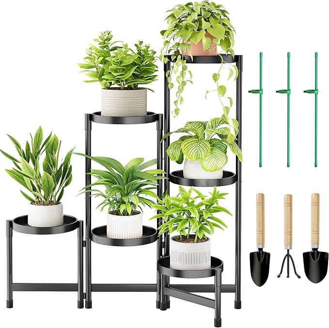 6 Tier Plant Stand Indoor, Tiered Plant Stand Outdoor by Cawukege