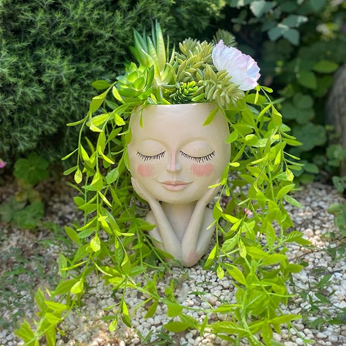 Head Planter Pot for Plants by ASDFG