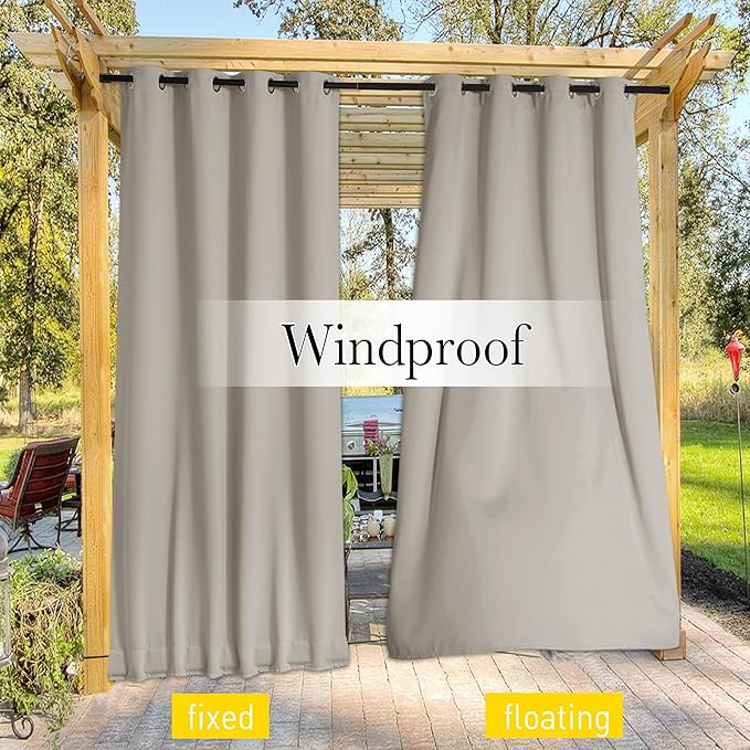NICETOWN 2 Panels Weighted Outdoor Curtains - Image 6