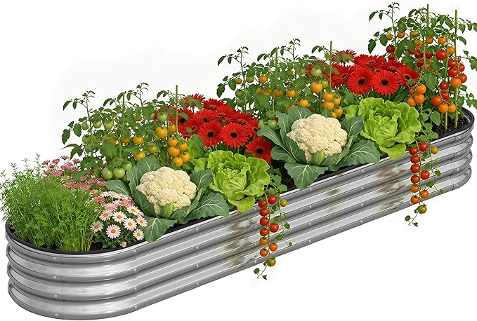 Galvanized Metal Raised Garden Bed Kit by Anmiro