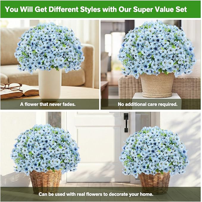 Artificial Flowers for Outdoor Indoor, Silk Flowers No Fade Fake Plastic - Image 5