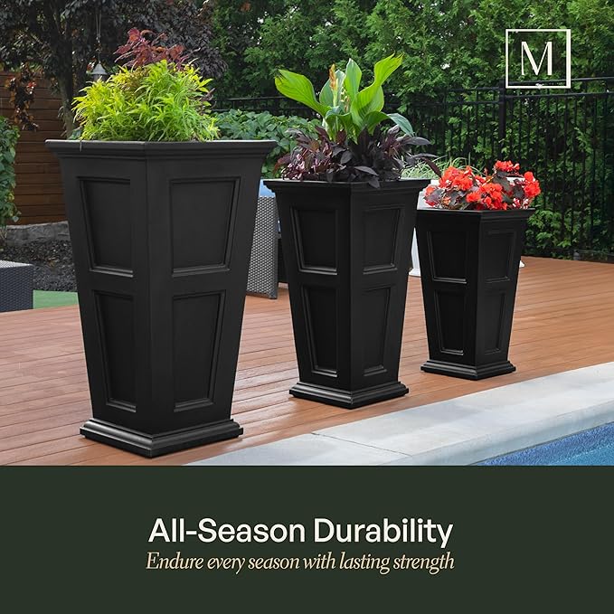 Mayne Fairfield 28-Inch Tall Planter – Self-Watering, Weather-Resistant Planter - Image 4