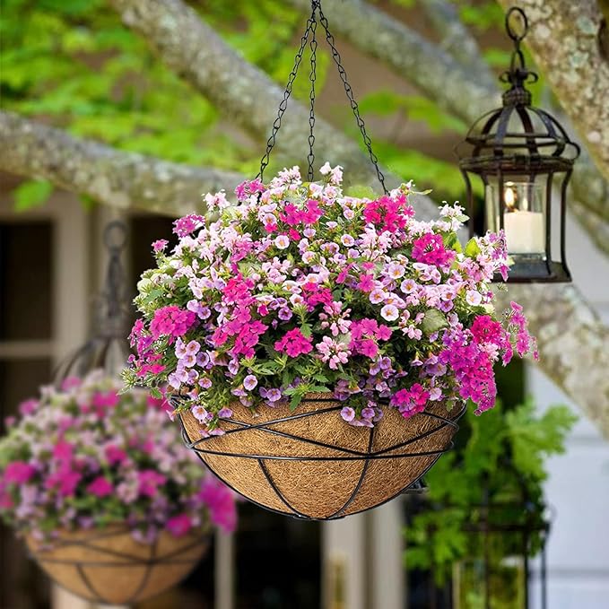4 Pack 14 Inch Hanging Flower Baskets - Image 2