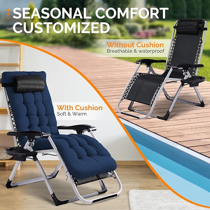 VINGLI Padded Zero Gravity Chair, Lounge Chair - Image 6